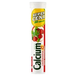 Calcium + Witamina C smak poziomkowy 20 tabletek musujących *