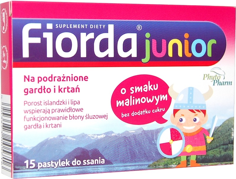 Fiorda Junior o smaku malinowym pastyl. 15pasty.+2 pastylki Gratis !