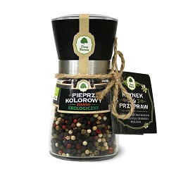 Pieprz kolorowy ziarno w młynku bio 80 g -Dary Natury*