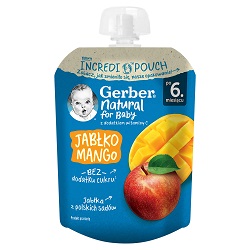 GERBER Deserek Jabłko mango po 6 m-cu 80g * do 3 dowolnych gerberków mus bobofrut 150g Gratis !!!