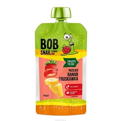 BOB SNAIL Puree przecier mus bananowo-truskawkowy (tubka) 120g*