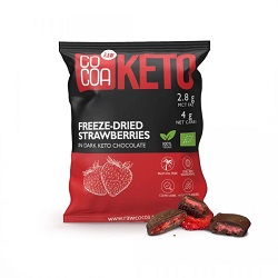 Truskawki w czekoladzie ciemnej bez dodatku cukrów keto bio 40 g - COCOA*