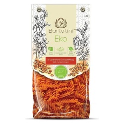 Makaron z czerwonej soczewicy świderki 250g -Bartolini*