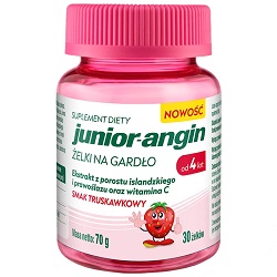 Junior-Angin Żelki na gardło smak truskawkowy 30 szt. *